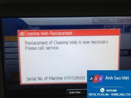 Máy Photocopy Ricoh báo lỗi Cleaning web Replacement